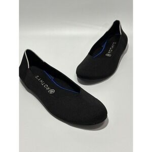 ROTHYS Black Knit Round Toe Slip On Textured Ballet Flats Women's Size 11.5